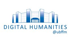 Logo des Digital Humanities-Teams der UB mit dem IG-Farben-Haus